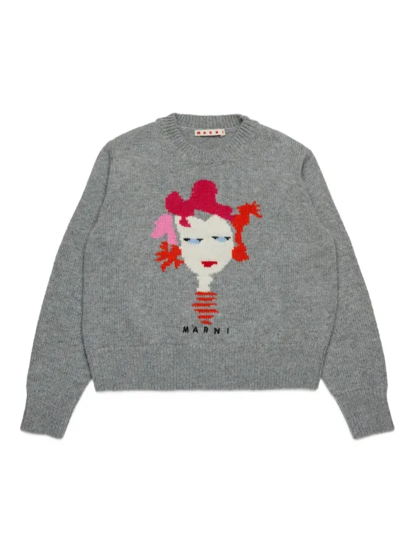 Marni Kids wool-blend Sweater | Grey | FARFETCH