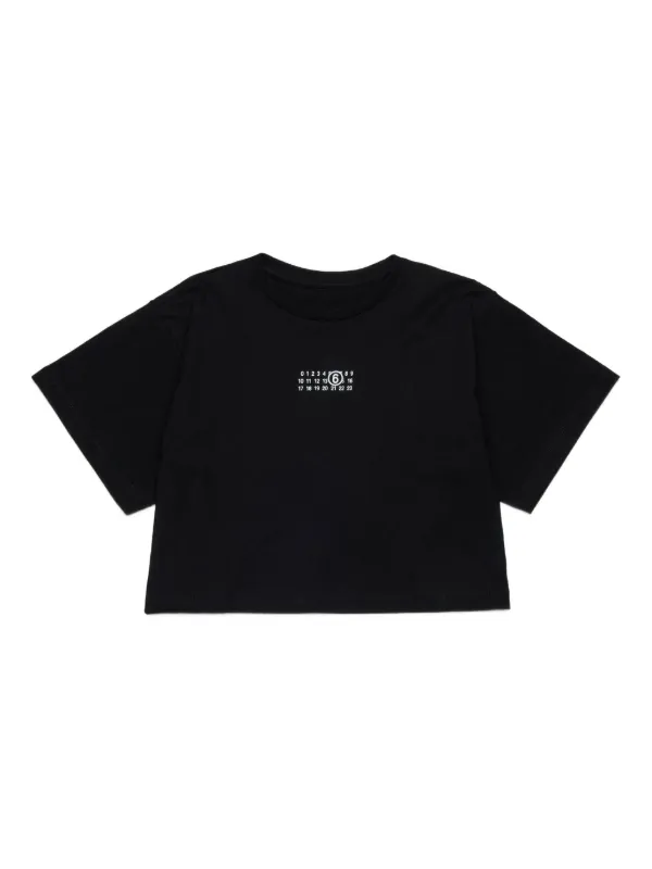 MM6 MAISON MARGIELA 正規品 キッズ Tシャツ MM6 Maison Margiela Kids コットン Tシャツ | ブラック | FARFETCH JP