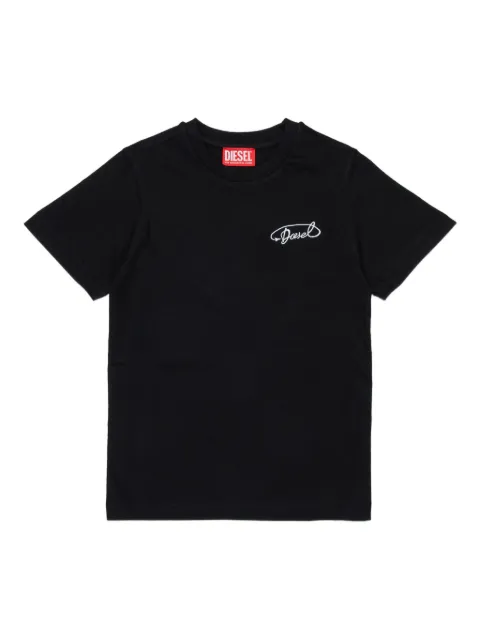 Diesel Kids logo-embroidered cotton T-shirt