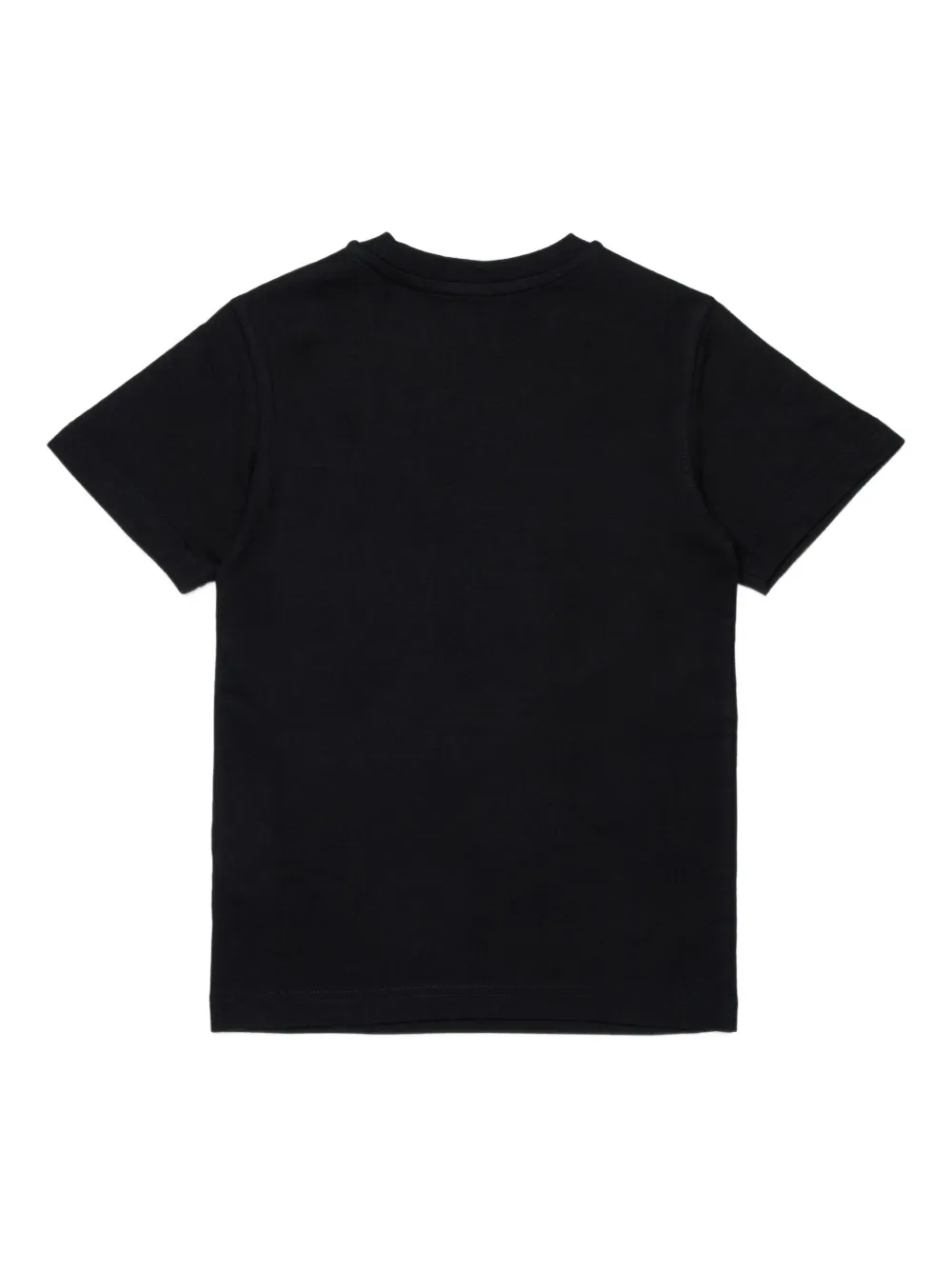 Diesel Kids logo-embroidered cotton T-shirt Zwart