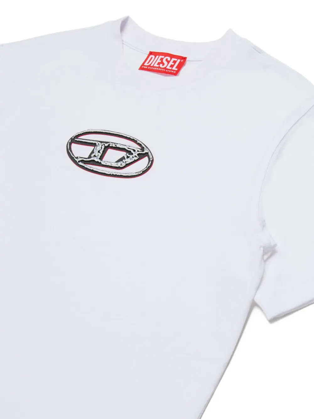 Diesel Kids Oval D T-shirt Wit