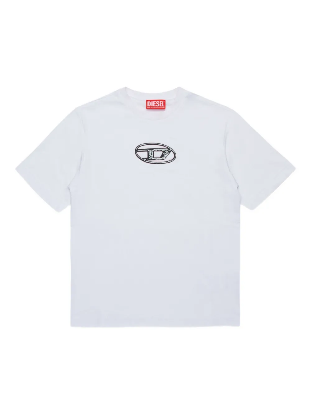 Diesel Kids Oval D T-shirt Wit