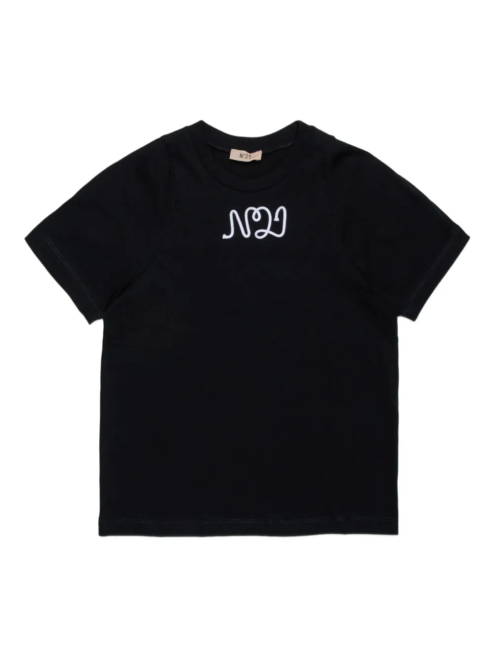 Nº21 Kids تيشيرت بشارة شعار الماركة | أسود | Image 1