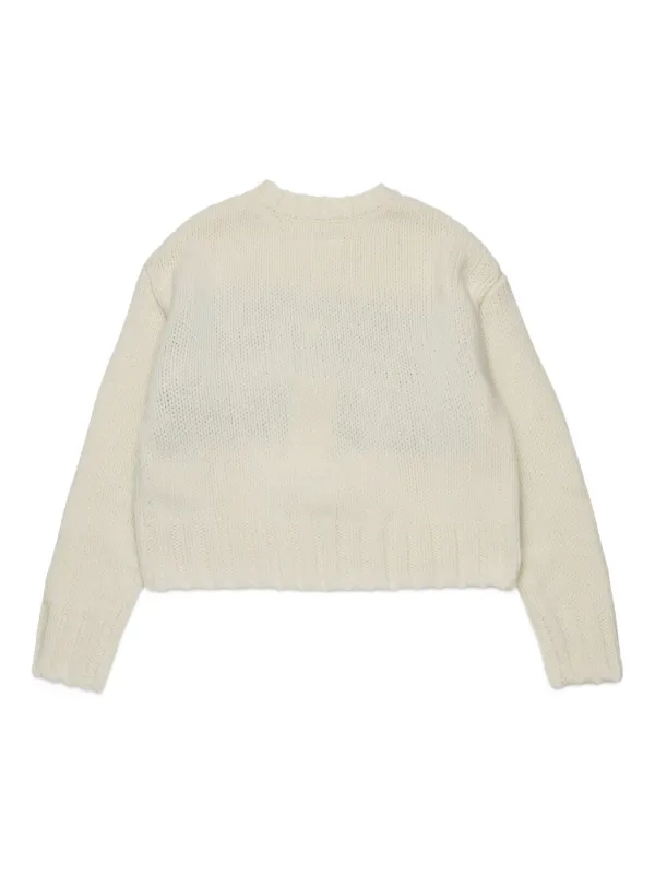 Maison Margiela MM6 アイボリー ニット MM6 Maison Margiela Kids インターシャニット セーター
