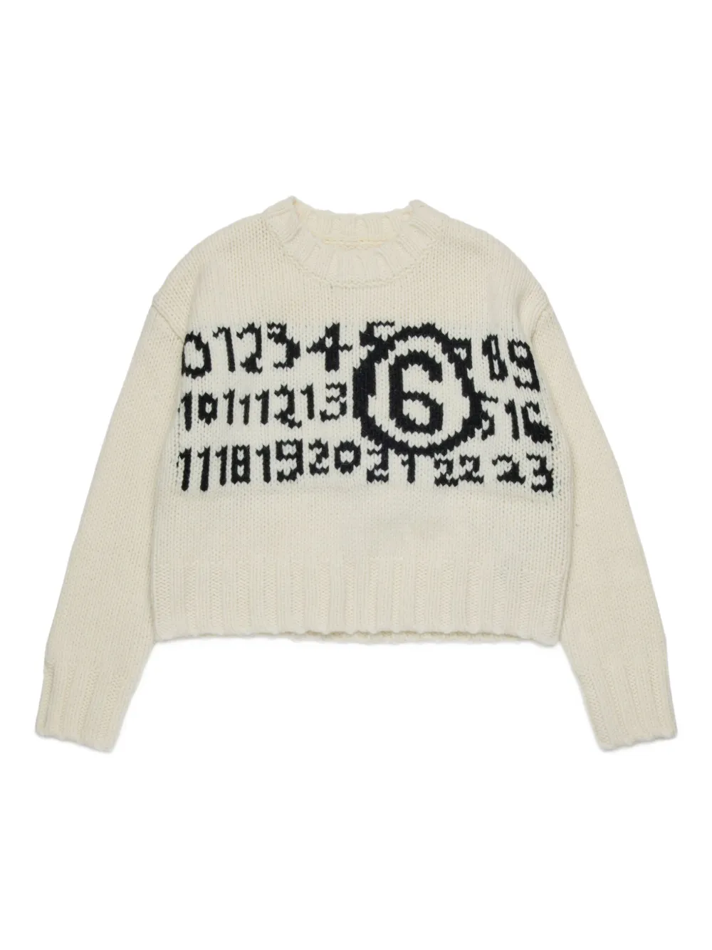 MM6 Maison Margiela Kids Intarsia trui Wit