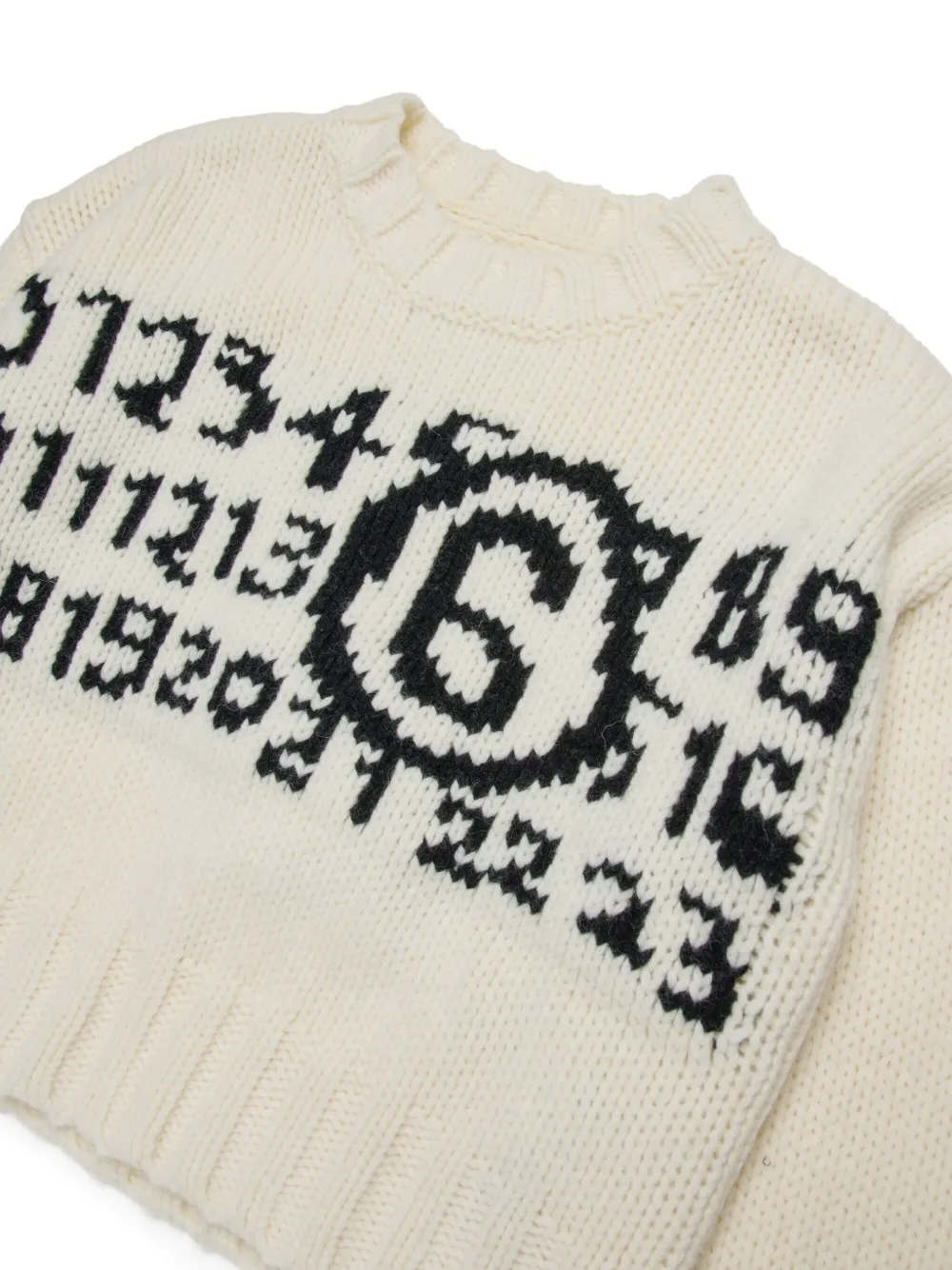 MM6 Maison Margiela Kids Intarsia trui Wit