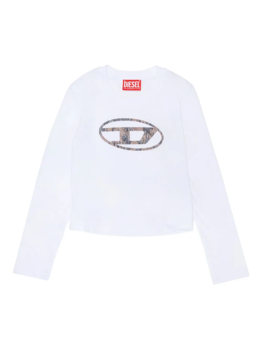 Diesel Kids oval-logo long-sleeve T-shirt | White | Image 1