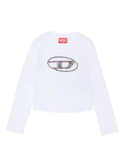 Diesel Kids 타원형 로고 긴소매 티셔츠