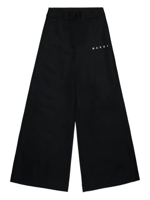 Marni Kids logo-embroidered trousers 