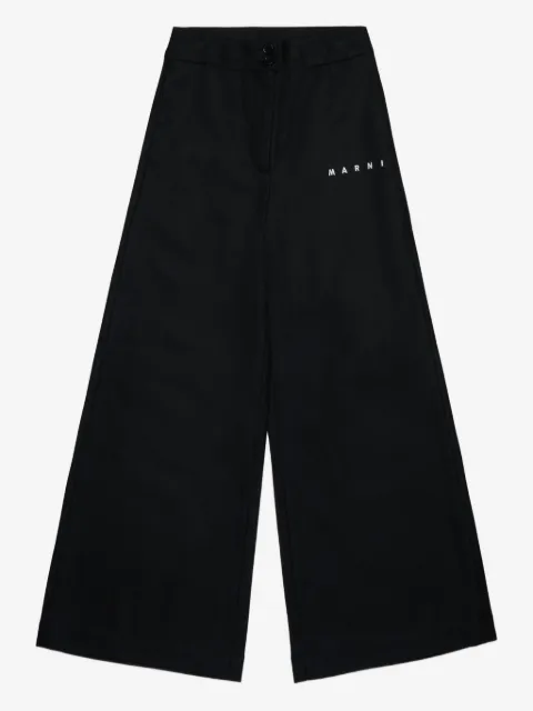Marni Kids logo-embroidered trousers