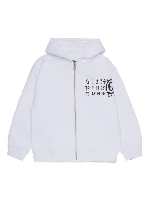 MM6 Maison Margiela Kids hoodie con cierre y números estampados