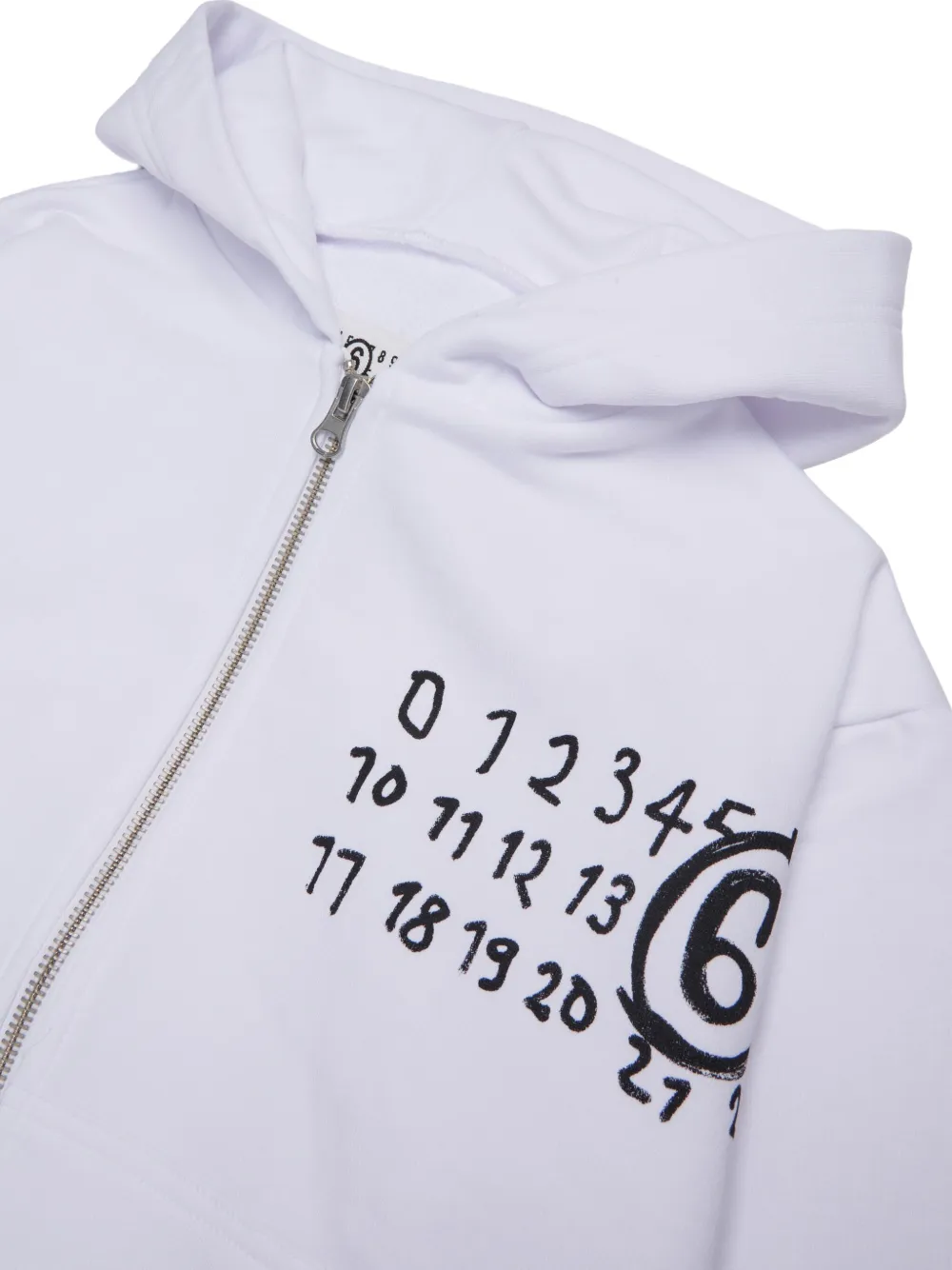 MM6 Maison Margiela Kids Hoodie met rits en nummerprint Wit