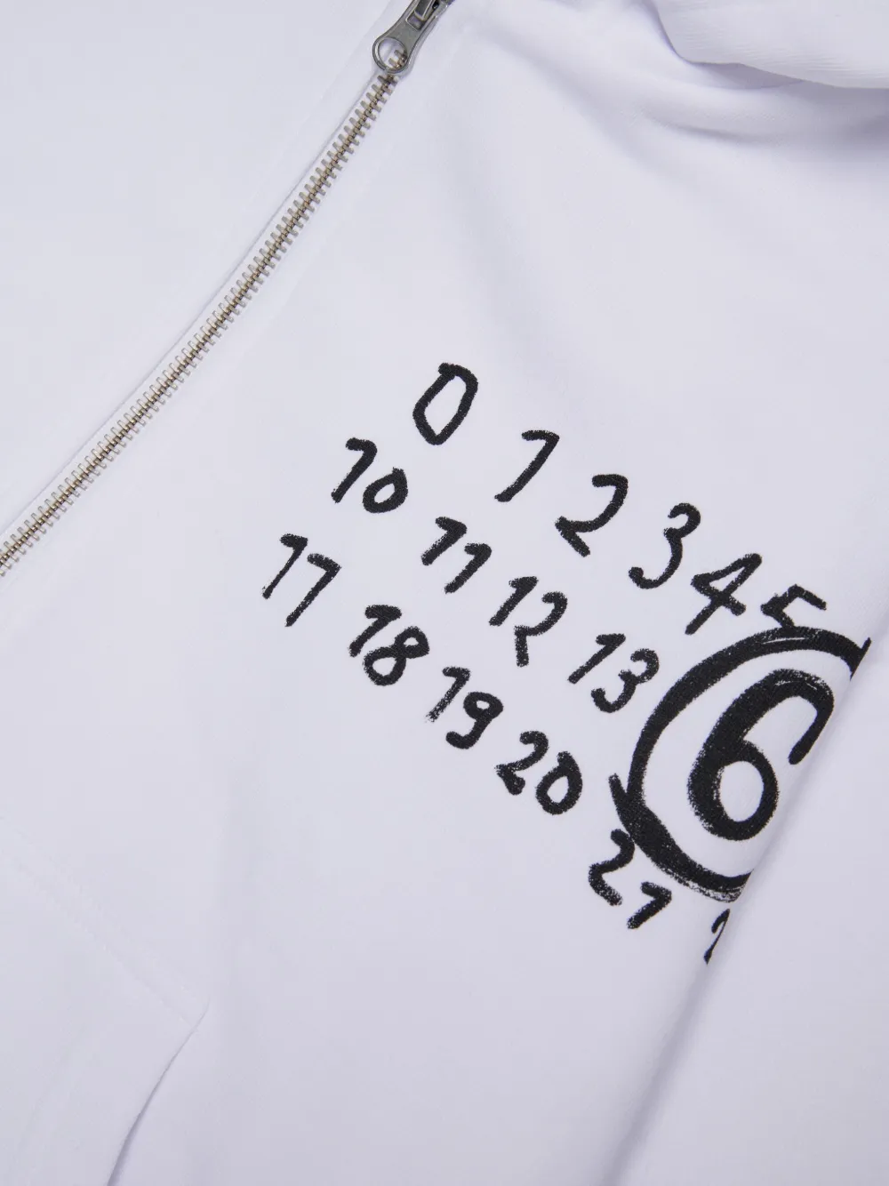 MM6 Maison Margiela Kids Hoodie met rits en nummerprint Wit