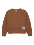 Nº21 Kids decorative-button jumper - Brown