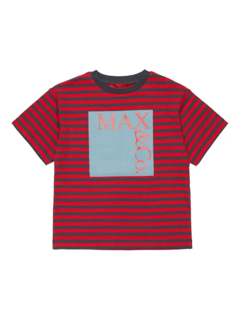 MAX&Co. Kids logo-print striped T-shirt