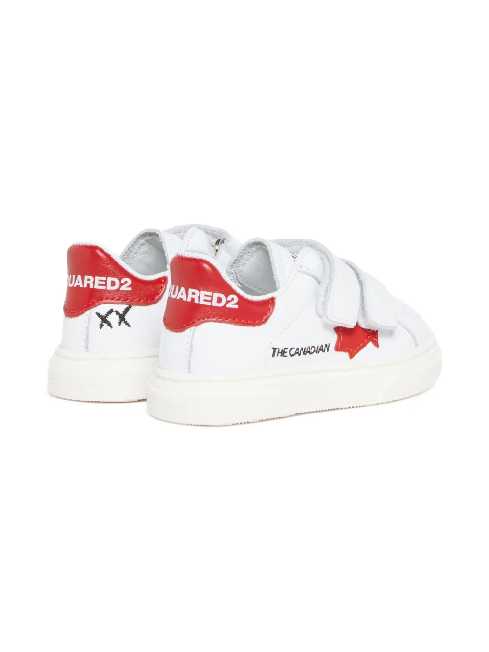DSQUARED2 KIDS star-embellished double-strap sneakers White