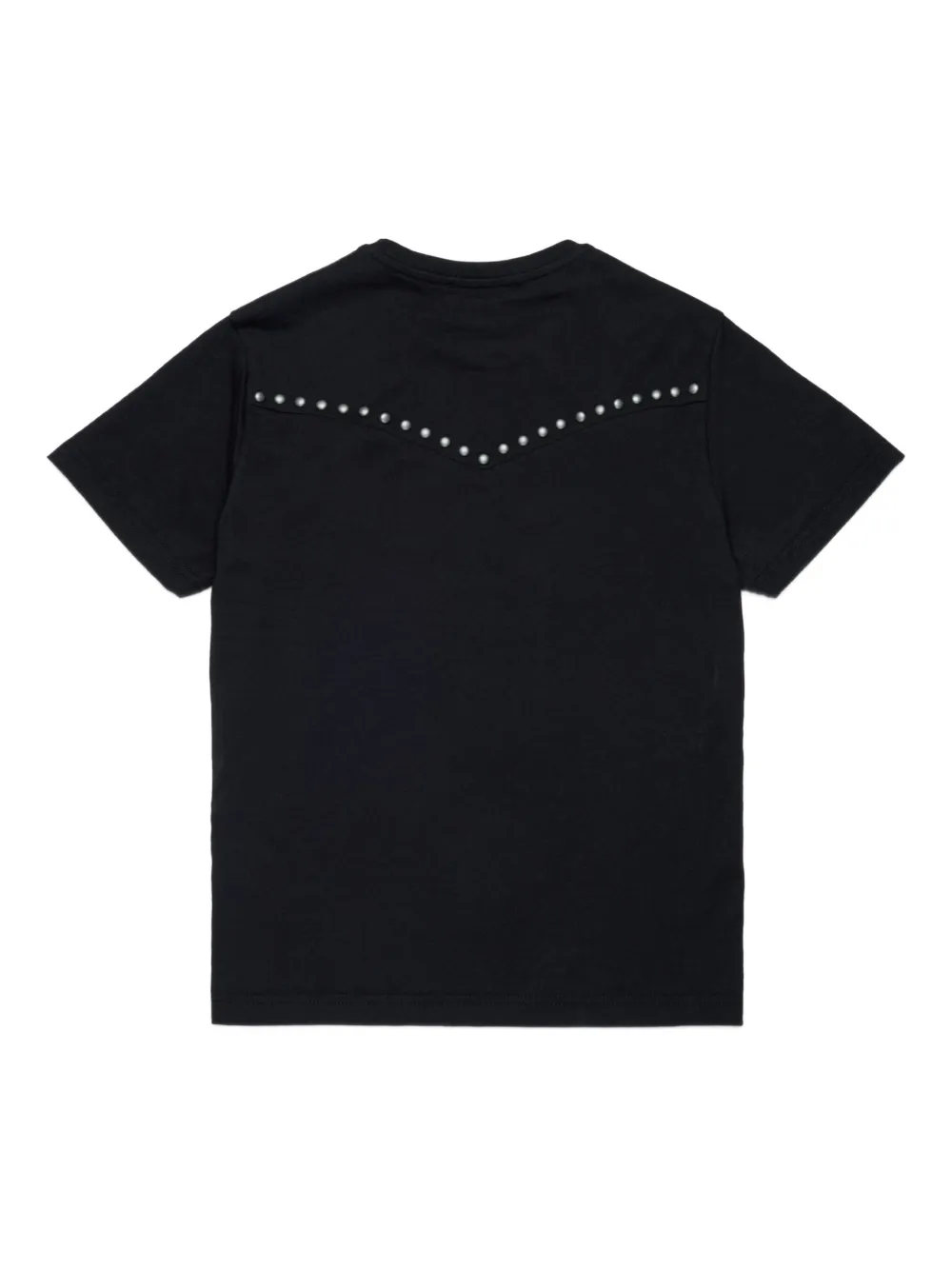 DSQUARED2 KIDS studded-shoulder T-shirt Zwart