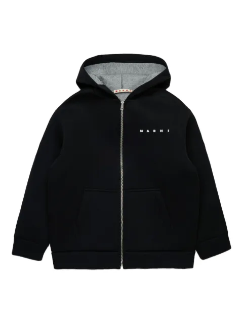 Marni Kids logo-print hooded jacket