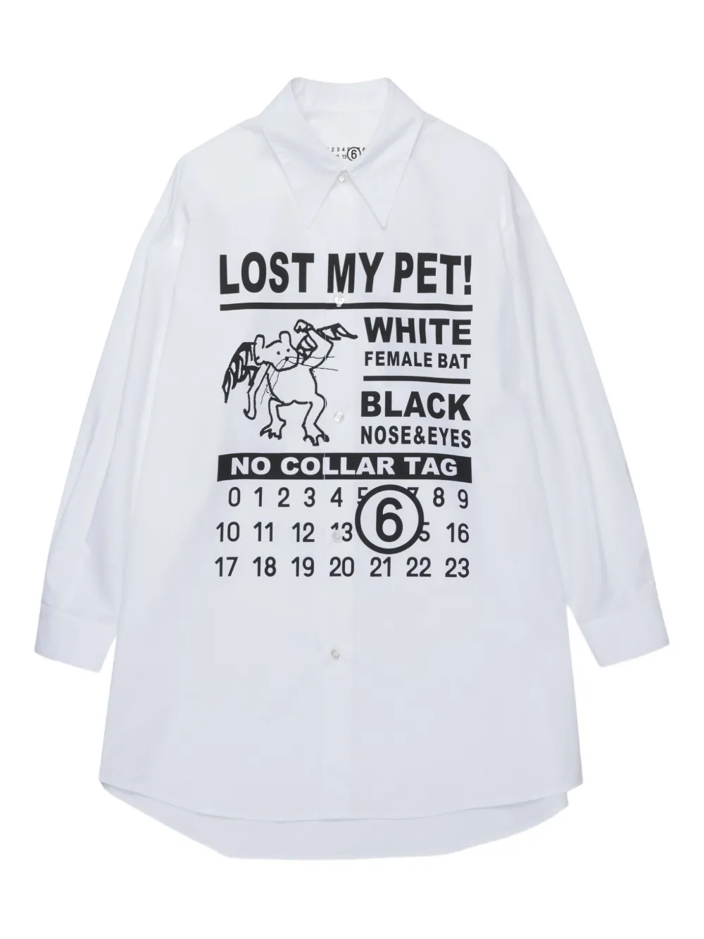 MM6 Maison Margiela Kids Katoenen shirtjurk met Numbers-print Wit