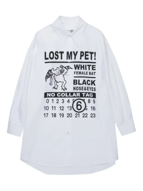 MM6 Maison Margiela Kids Numbers-print cotton shirt dress