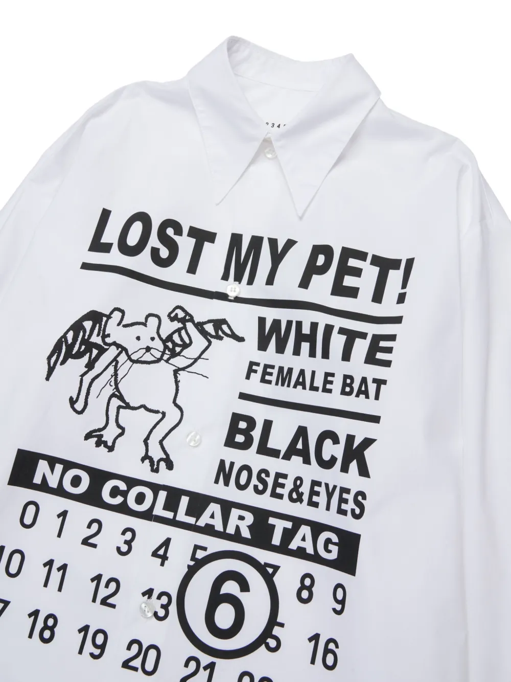 MM6 Maison Margiela Kids Katoenen shirtjurk met Numbers-print Wit