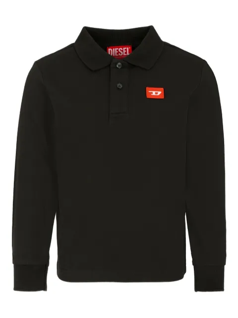 Diesel Kids Takao logo-patch long-sleeve polo shirt