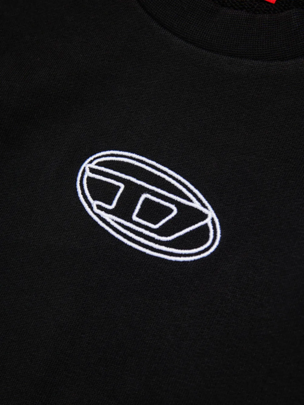Diesel Kids Oval D logo-embroidered sweatshirt Zwart