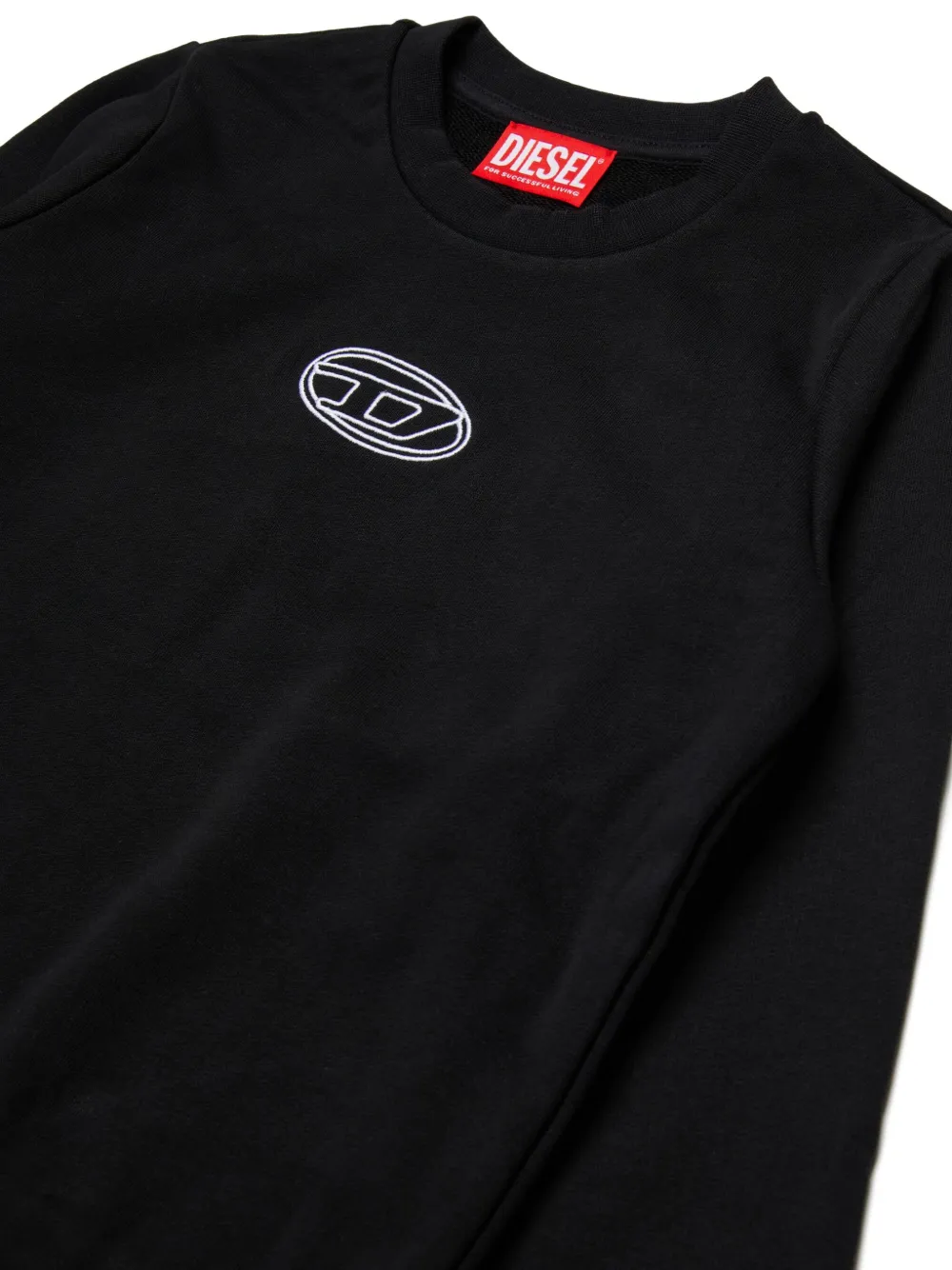 Diesel Kids Oval D logo-embroidered sweatshirt Zwart