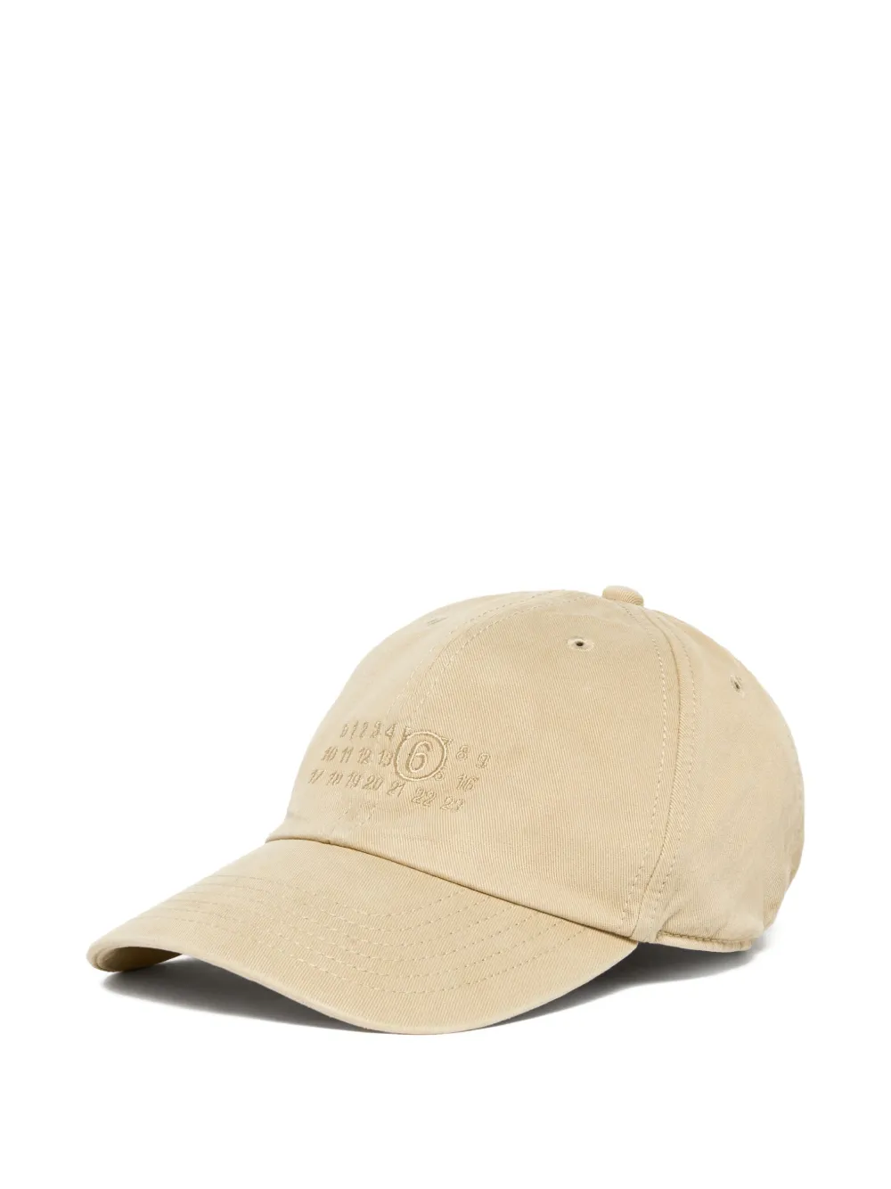MM6 Maison Margiela Kids Numbers embroidered cap Beige