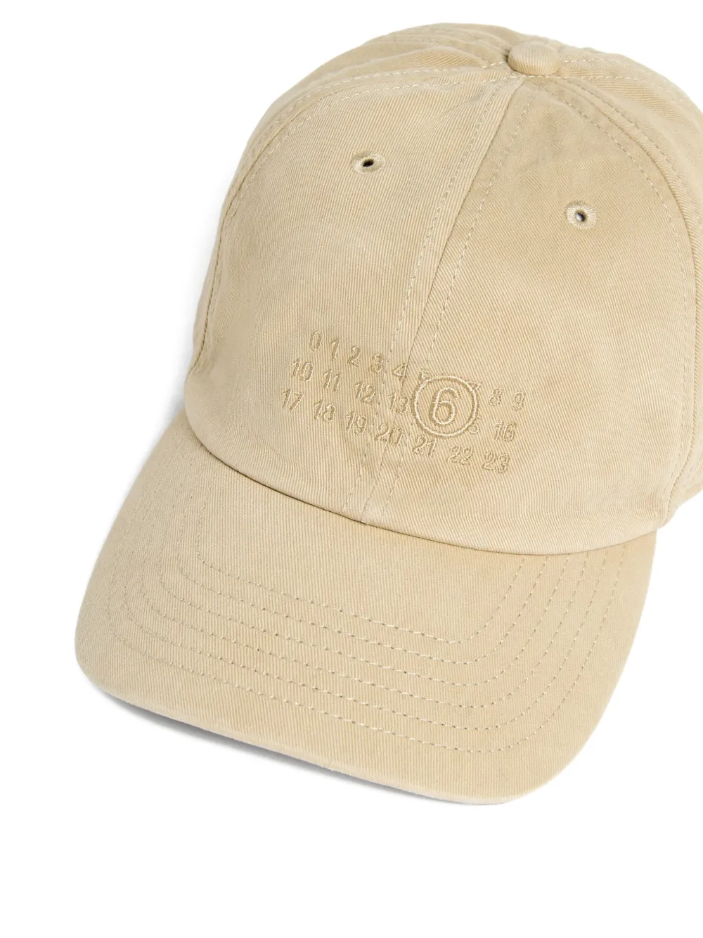 MM6 Maison Margiela Kids Numbers embroidered cap Beige
