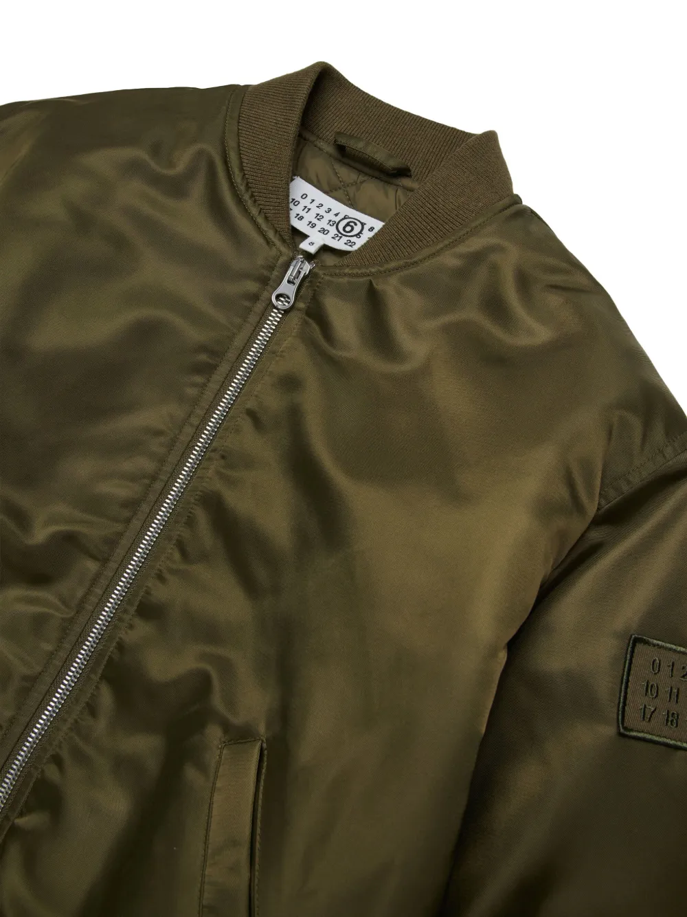 MM6 Maison Margiela Kids Bomberjack met logoplakkaat Groen
