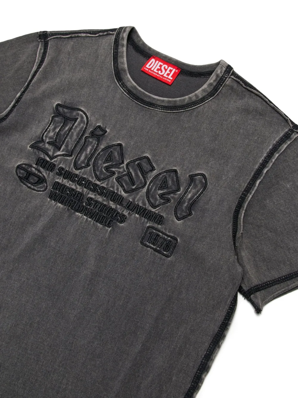 Diesel Kids T-shirt met geborduurd logo Zwart