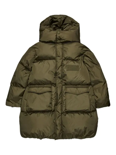 MM6 Maison Margiela Kids معطف بأبليكة شعار الماركة