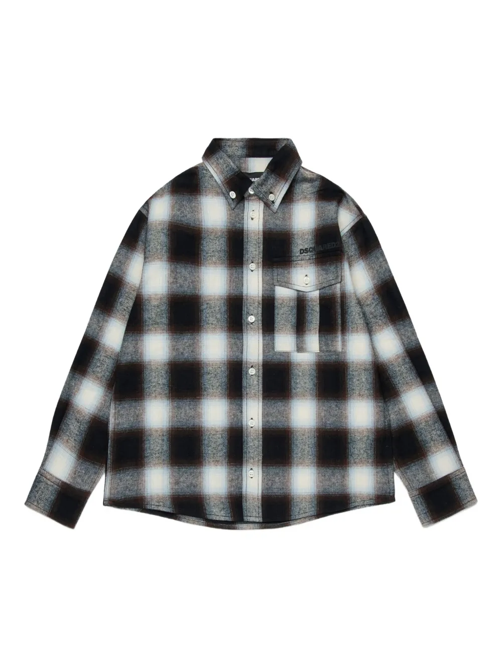 DSQUARED2 KIDS Geruit shirt Zwart