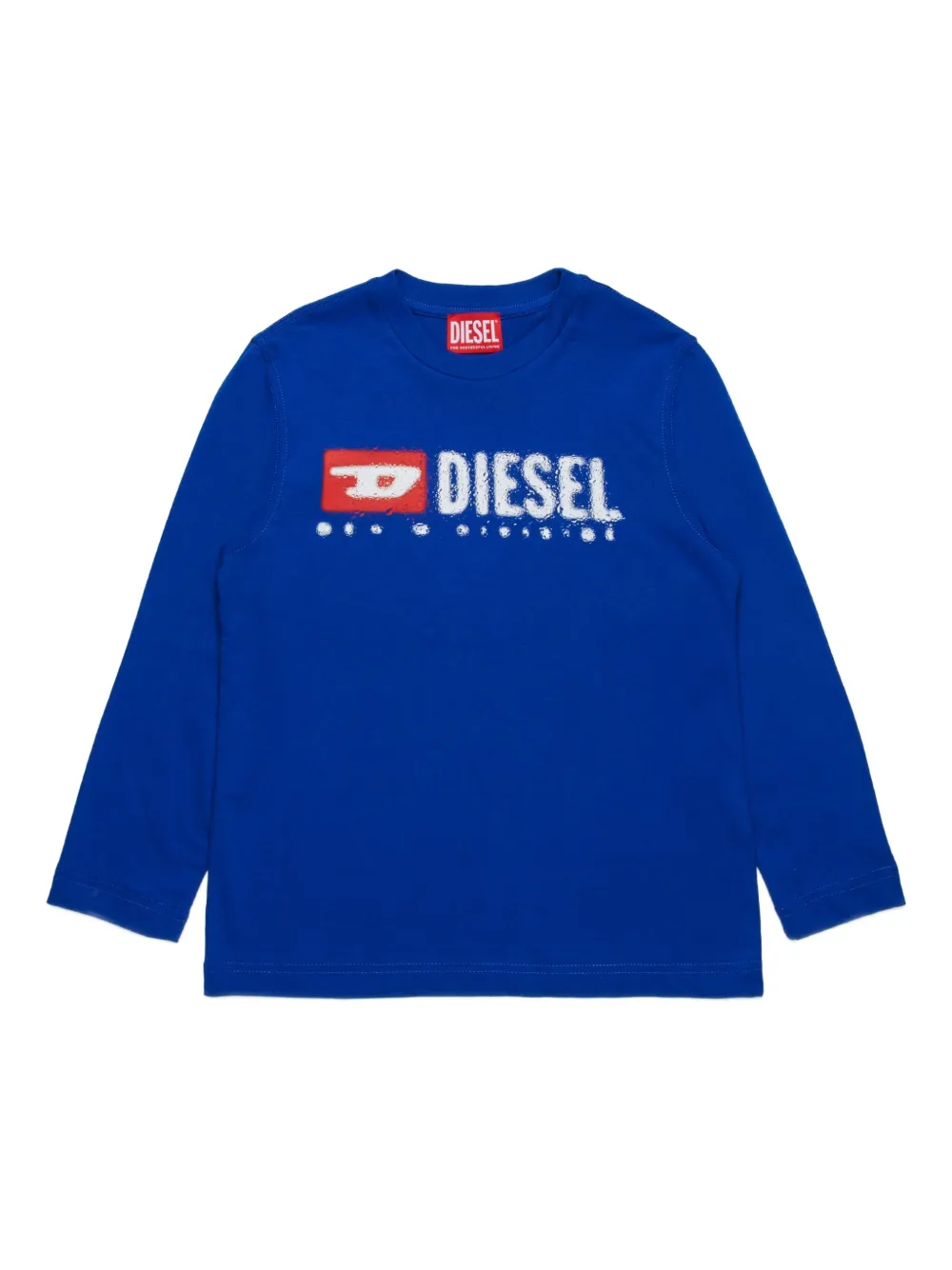 Diesel Kids T-shirt met logoprint Blauw