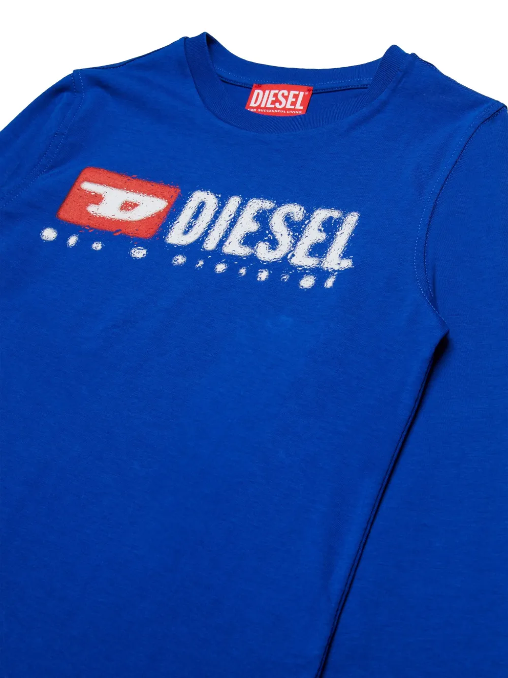 Diesel Kids T-shirt met logoprint Blauw