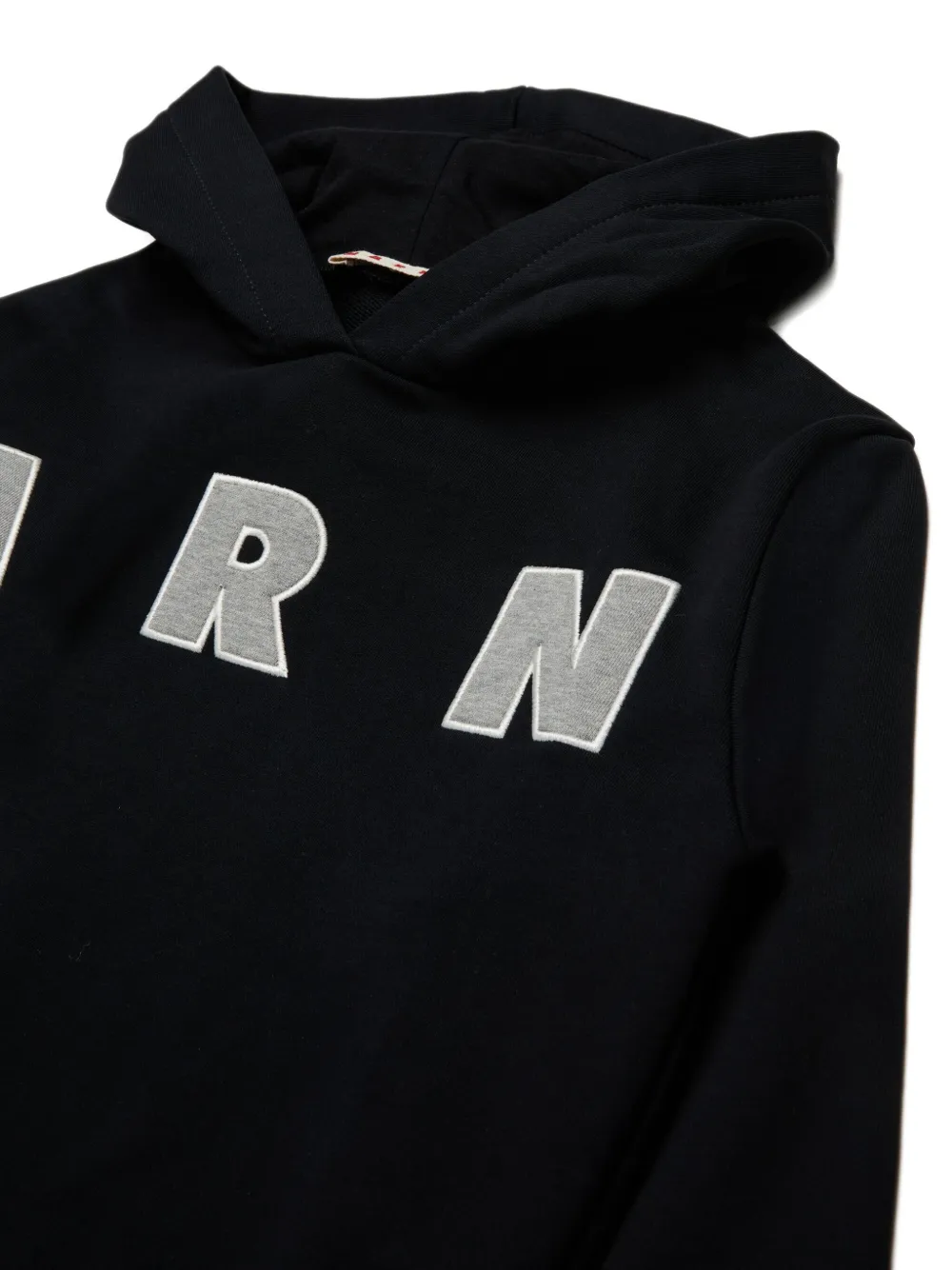 Marni Kids Hoodie met logo-applicatie Zwart