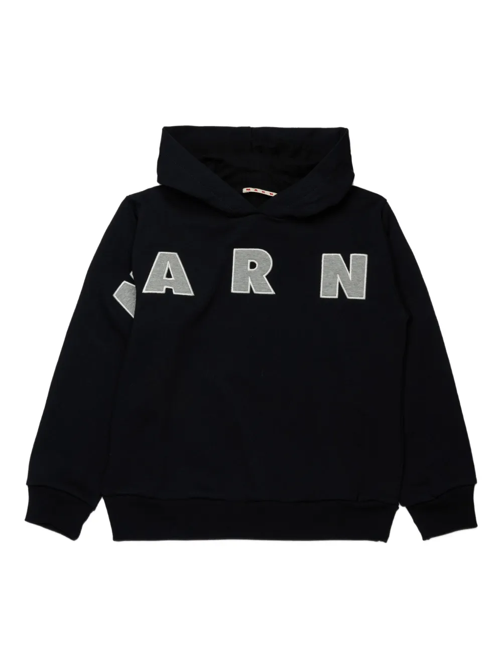 Marni Kids logo-appliqué hoodie | Black | Image 1