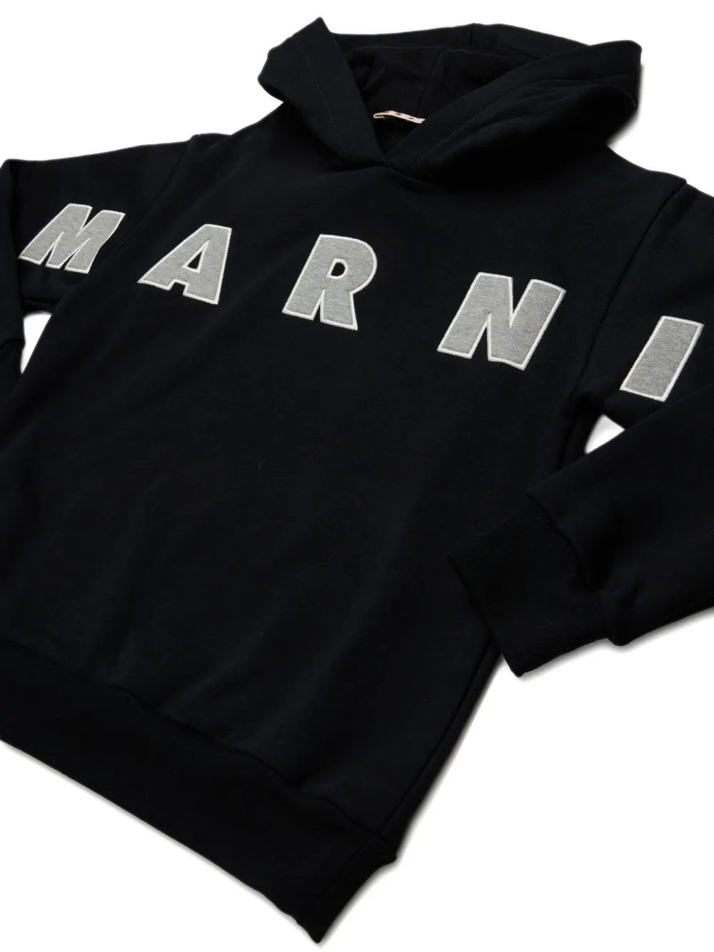 Marni Kids Hoodie met logo-applicatie Zwart
