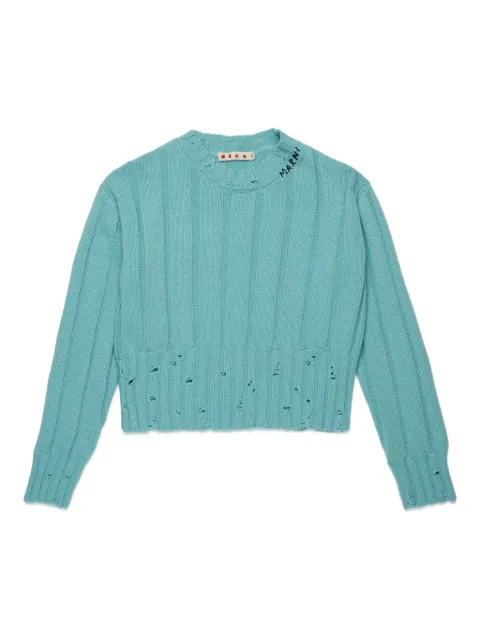 Marni Kids logo-embroidered sweater