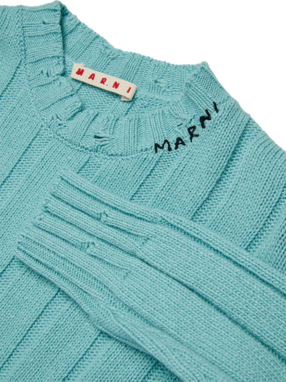 Marni Kids Trui met geborduurd logo Blauw