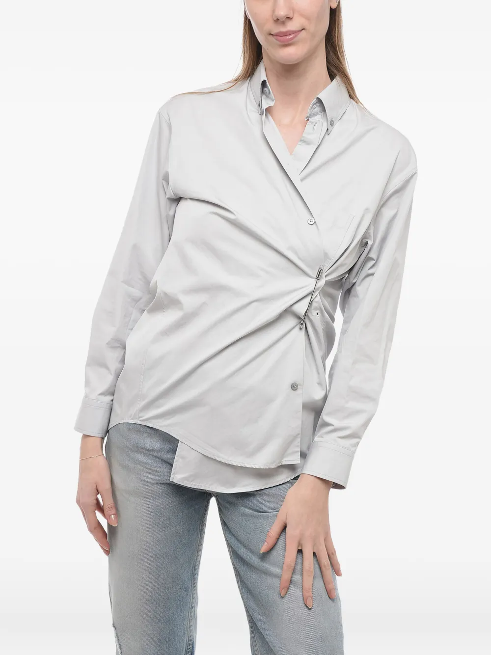 Balenciaga chemise en coton à design cache-cœur | Femme | Image 2