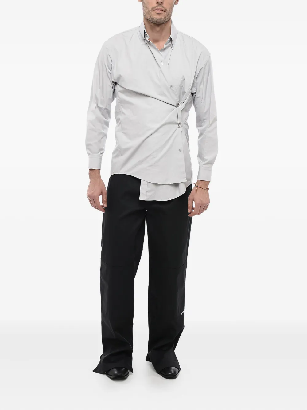 Balenciaga Katoen wikkelshirt Grijs