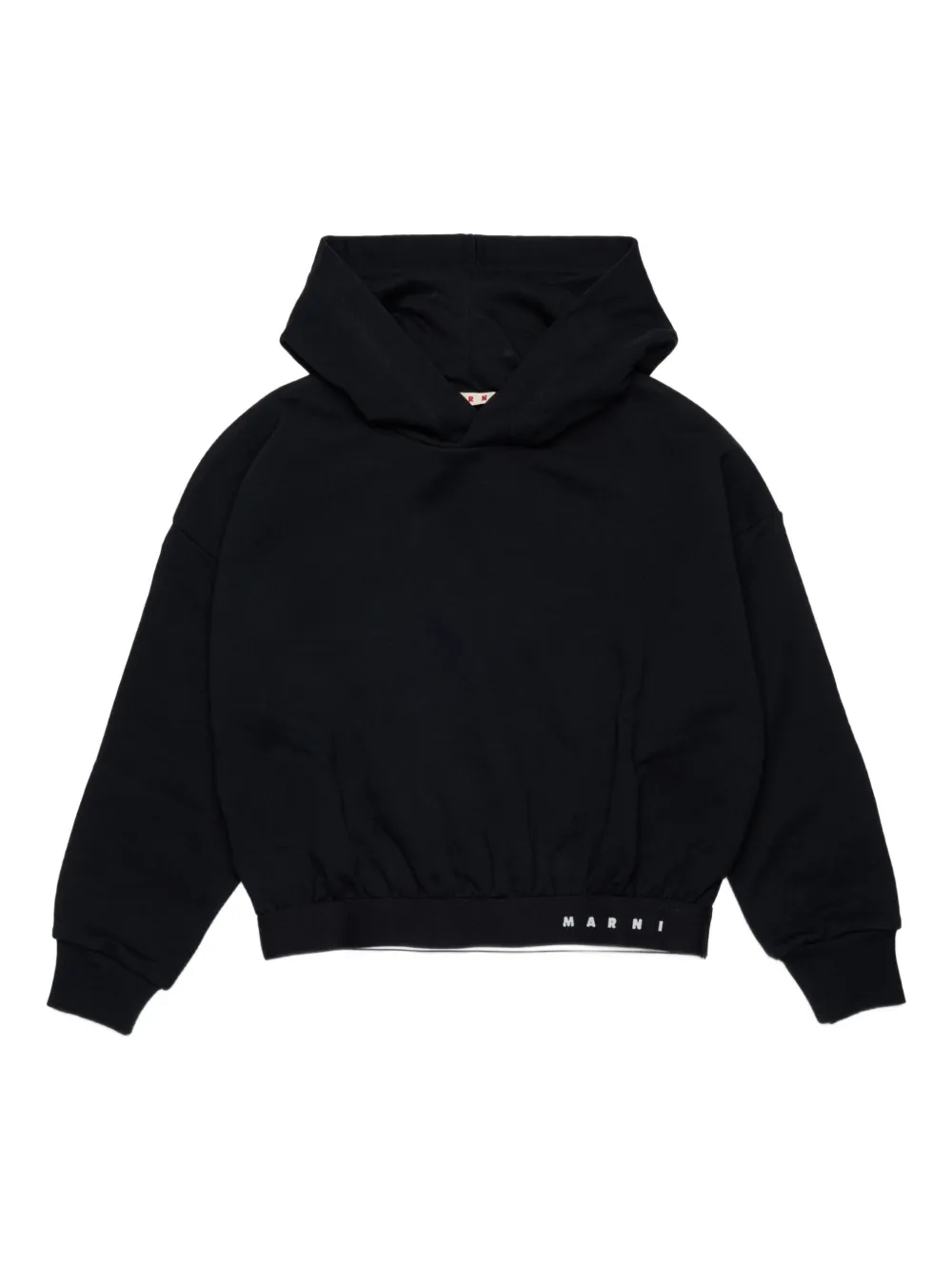 Marni Kids logo-detail hoodie Zwart