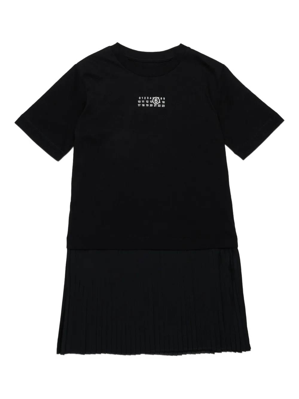 MM6 Maison Margiela Kids Katoenen jurk met Numbers-print Zwart