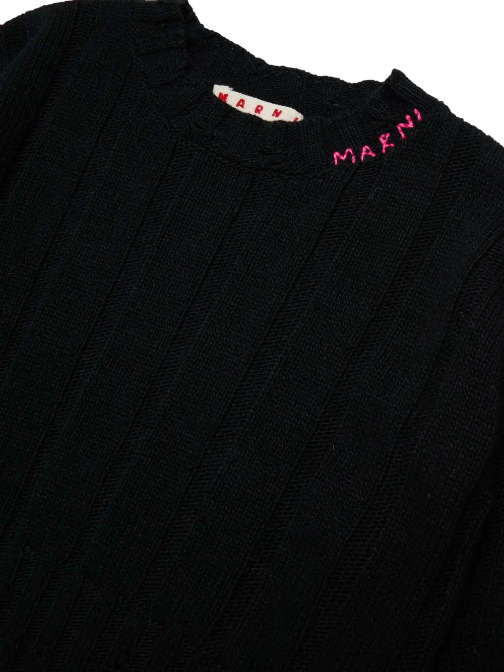 Marni Kids ribbed sweater Zwart