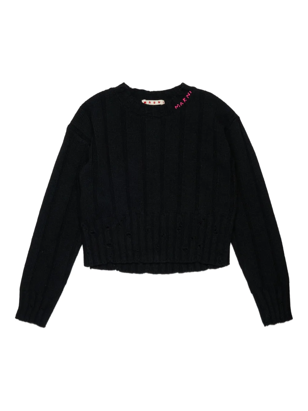 Marni Kids ribbed sweater Zwart