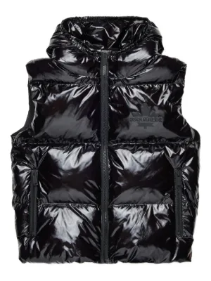 MM6 Maison Margiela Kids プリント キルティングベスト | ブラック