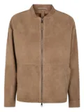The Jackie Leathers suede zip-up jacket - Neutrals