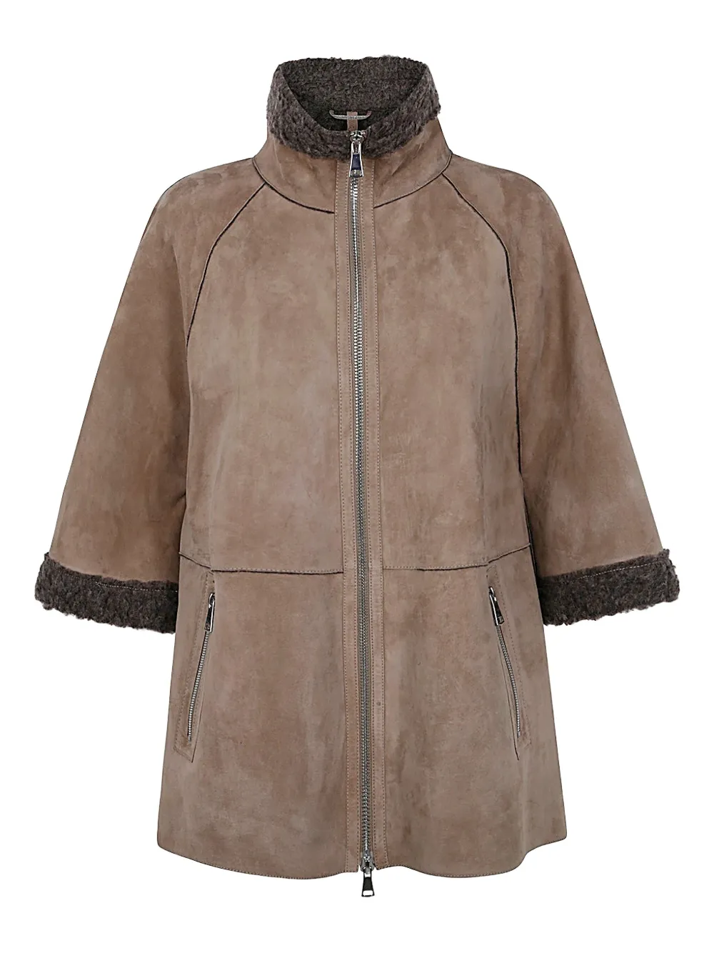 The Jackie Leathers suede zip-up jacket | Brown | Image 1